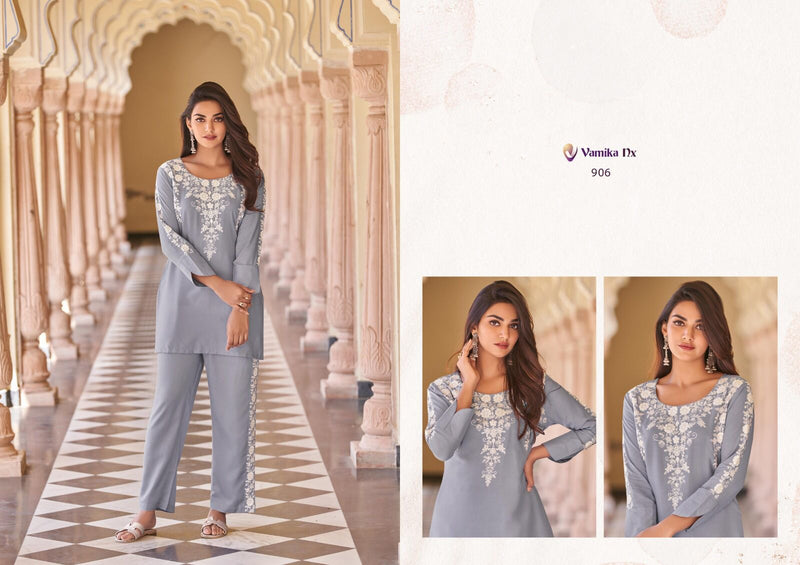 Vamika Vintage Rayon Heavy Embroidery Work Fancy Designer Partywear Kurti