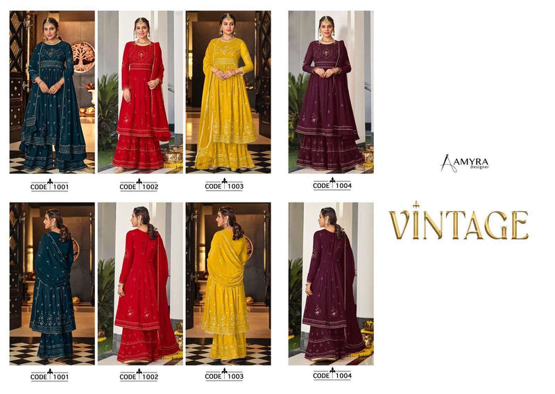 Amyra Designer Vintage Georgette Wedding Wear Salwar Kameez With Ghaghra