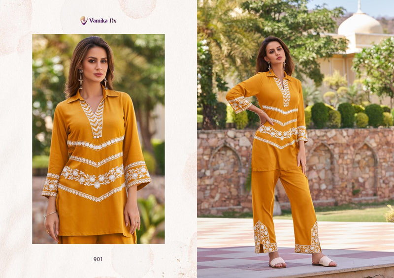 Vamika Vintage Rayon Heavy Embroidery Work Fancy Designer Partywear Kurti