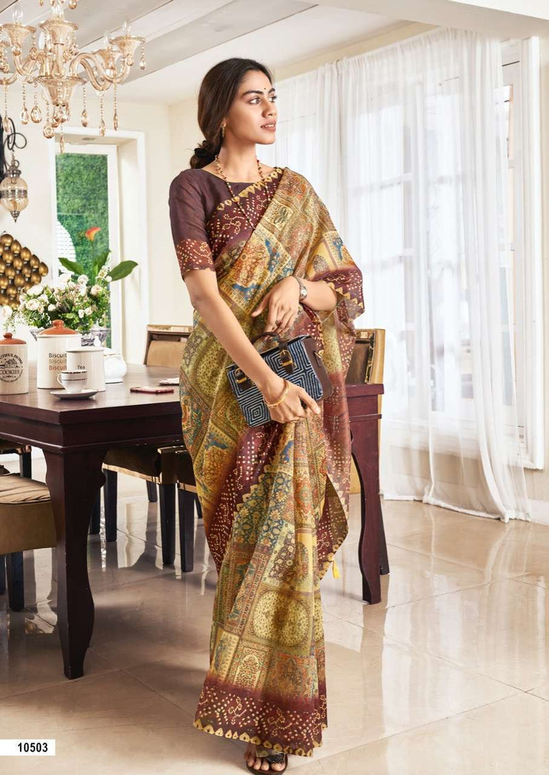 Lt Fashion Viona Chanderi Silk Party Wear Sarees With Beautiful Digigtal Prints