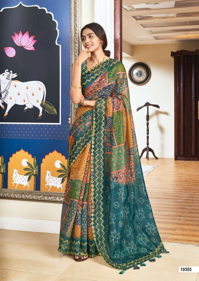 Lt Fashion Viona Chanderi Silk Party Wear Sarees With Beautiful Digigtal Prints