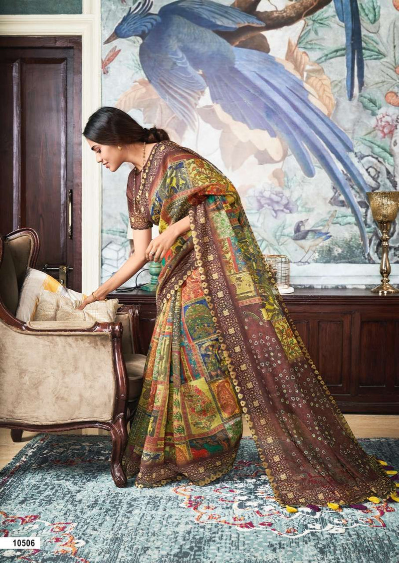 Lt Fashion Viona Chanderi Silk Party Wear Sarees With Beautiful Digigtal Prints