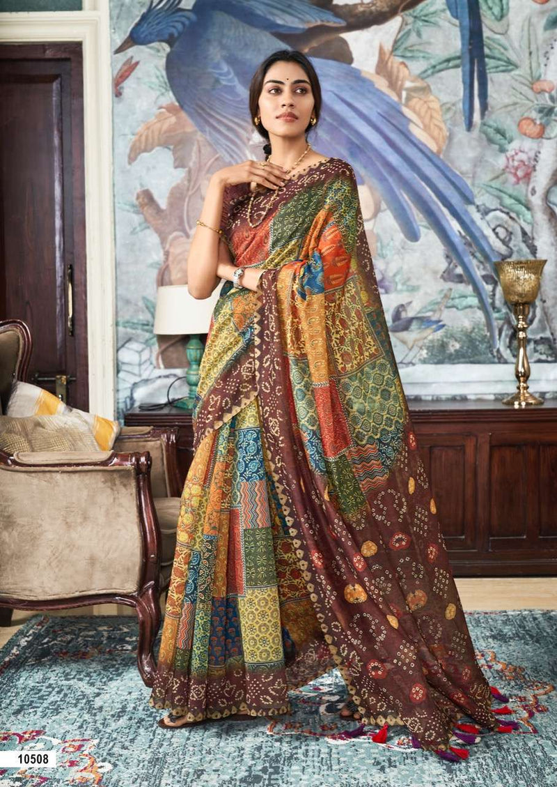 Lt Fashion Viona Chanderi Silk Party Wear Sarees With Beautiful Digigtal Prints