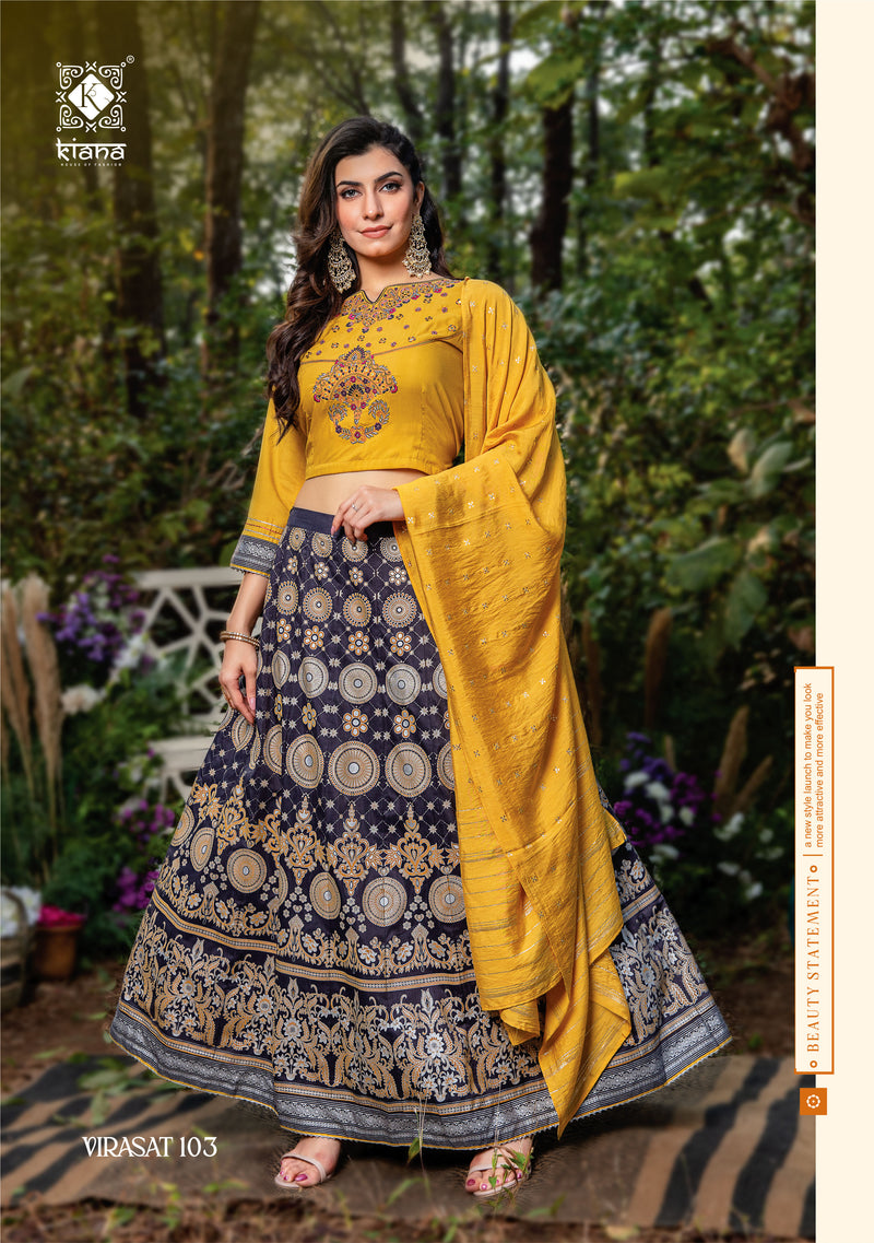 Kiana House Of Fashion Virasat Muslin Stylish Fancy Festive Wear Embroidered Lehenga