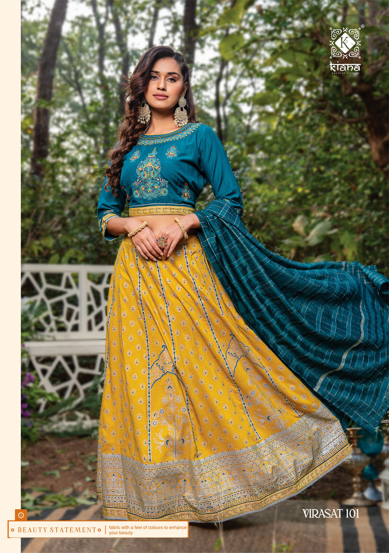 Kiana House Of Fashion Virasat Muslin Stylish Fancy Festive Wear Embroidered Lehenga