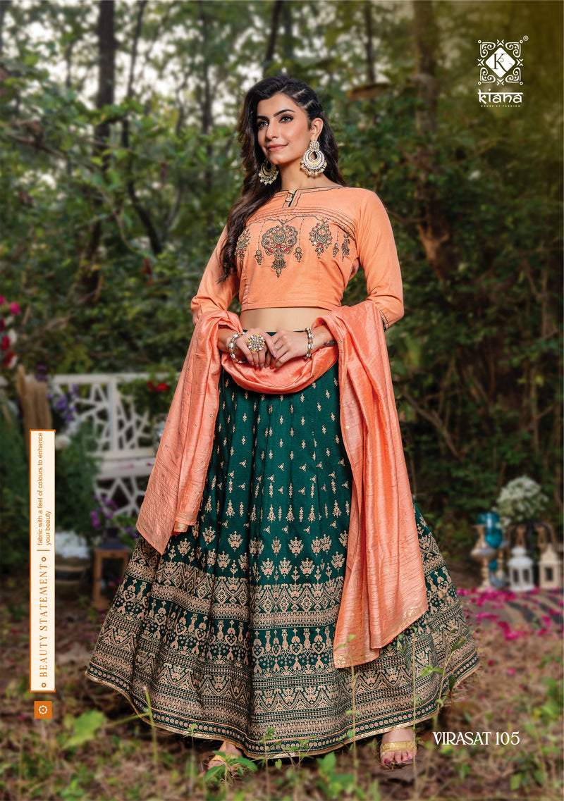 Kiana House Of Fashion Virasat Muslin Stylish Fancy Festive Wear Embroidered Lehenga