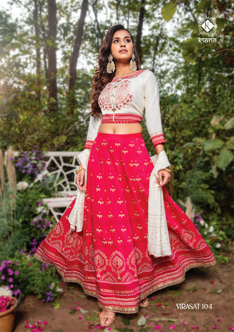 Kiana House Of Fashion Virasat Muslin Stylish Fancy Festive Wear Embroidered Lehenga