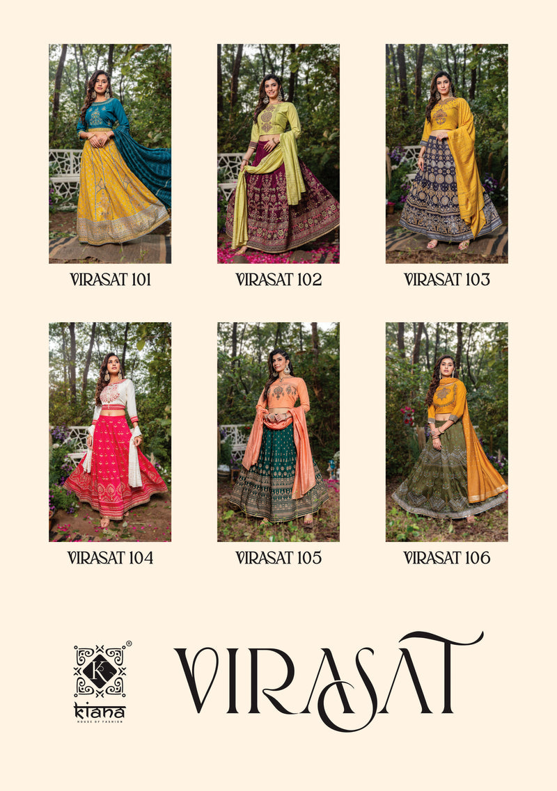 Kiana House Of Fashion Virasat Muslin Stylish Fancy Festive Wear Embroidered Lehenga