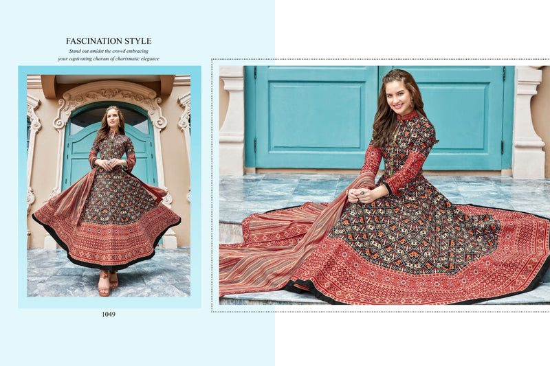 Virasat Vol 11 Killer Silk With Digital Patola Print Long Gown Type Wedding Wear Kurtis