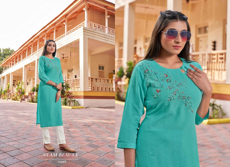 Kalaroop Kajree Fashion Vision Vol 3 Silk Fancy Party Wear Kurtis With Khatli Work