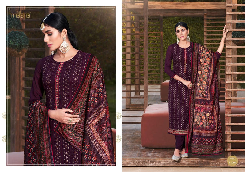 Maisha Vivan Vol 6 Georgette Designer Wedding Wear Salwar Suits With Beautiful Embroidery