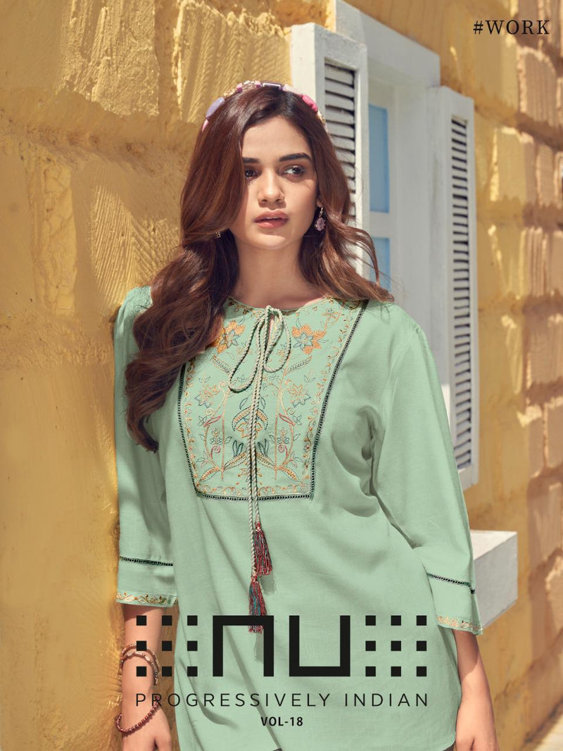 NU Progressively Indian Vol 18 Rayon Fancy Top Style Casual Wear Kurtis