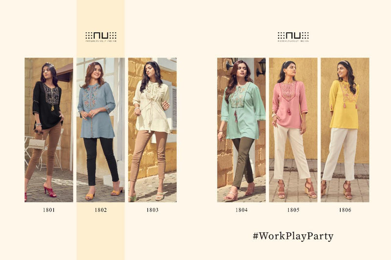 NU Progressively Indian Vol 18 Rayon Fancy Top Style Casual Wear Kurtis