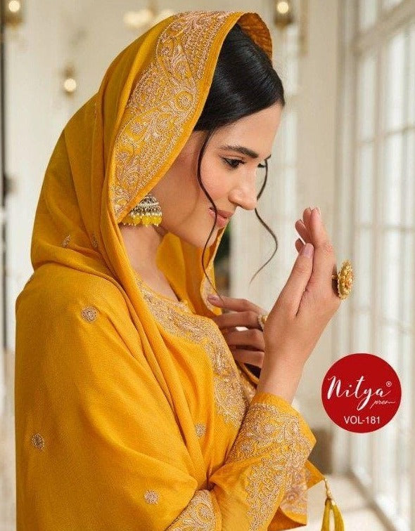 Lt Nitya Vol 118 Linen Silk With Beautiful Embroidery Work Stylish Designer Festive Wear Salwar Kameez