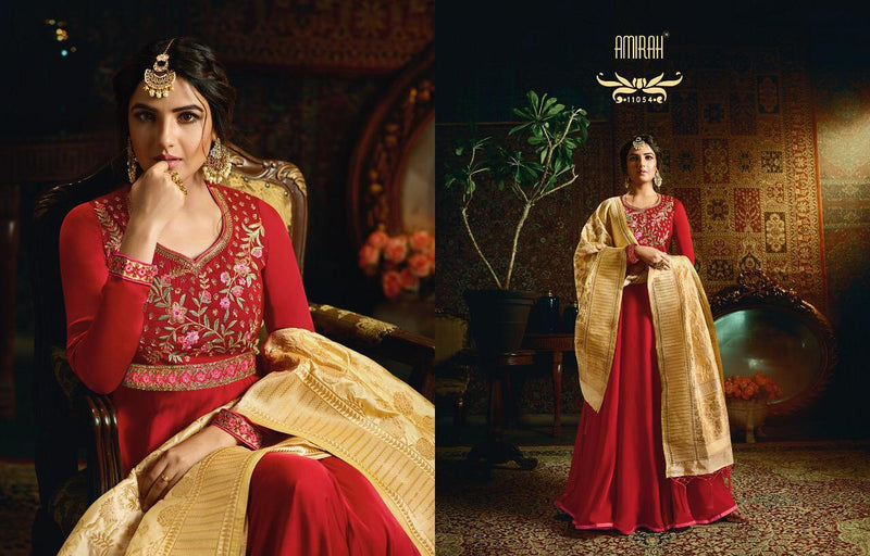 Amirah Vol 21 Georgette With Heavy Embroidery Work Stylish Designer Party Wear Fancy Long Gown