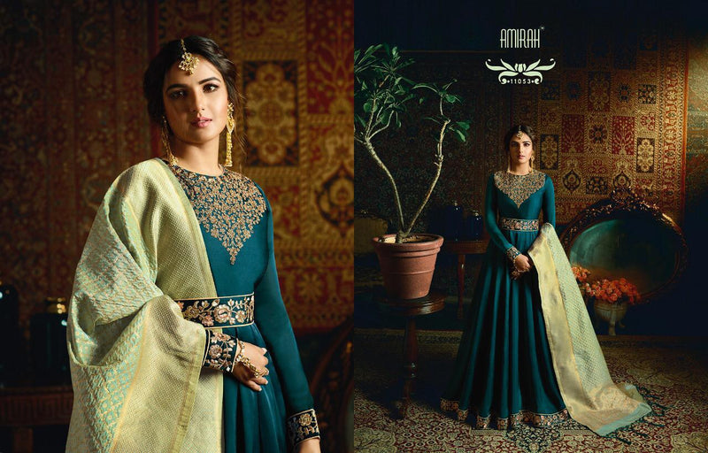 Amirah Vol 21 Georgette With Heavy Embroidery Work Stylish Designer Party Wear Fancy Long Gown