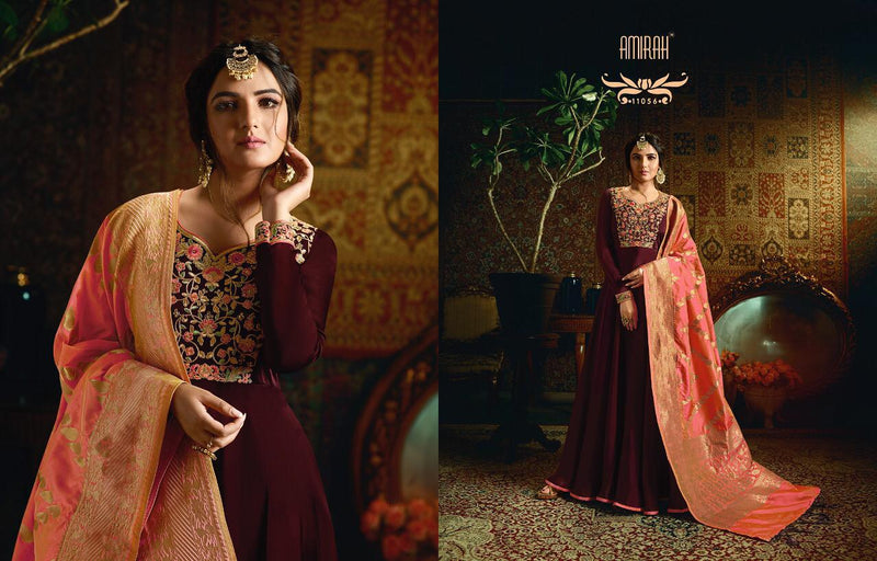 Amirah Vol 21 Georgette With Heavy Embroidery Work Stylish Designer Party Wear Fancy Long Gown