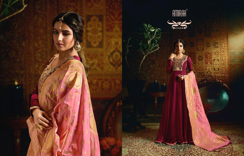 Amirah Vol 21 Georgette With Heavy Embroidery Work Stylish Designer Party Wear Fancy Long Gown