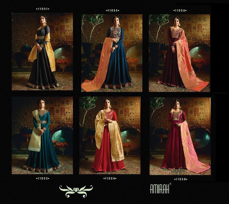 Amirah Vol 21 Georgette With Heavy Embroidery Work Stylish Designer Party Wear Fancy Long Gown