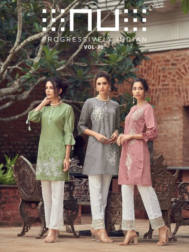 Nu Progressivelyat Indian Vol 30 Viscose With Fancy Embroidery Work Stylish Designer Fancy Kurti