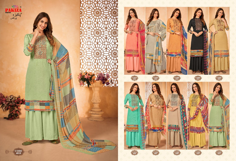Pakiza Volume 4 French Crape Causal Wear Salwar Suit