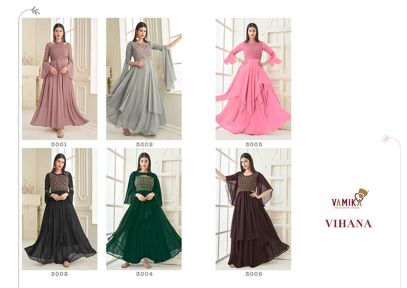 Vamika Fashion Vihana Georgette With Heavy  Embroidery  With Handwork gown