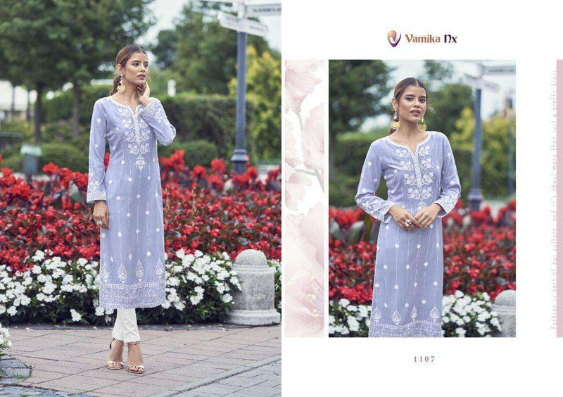 Vamika Rooh Vol 2 Pure Rayon Viscose Lucknowi Kurti Wear