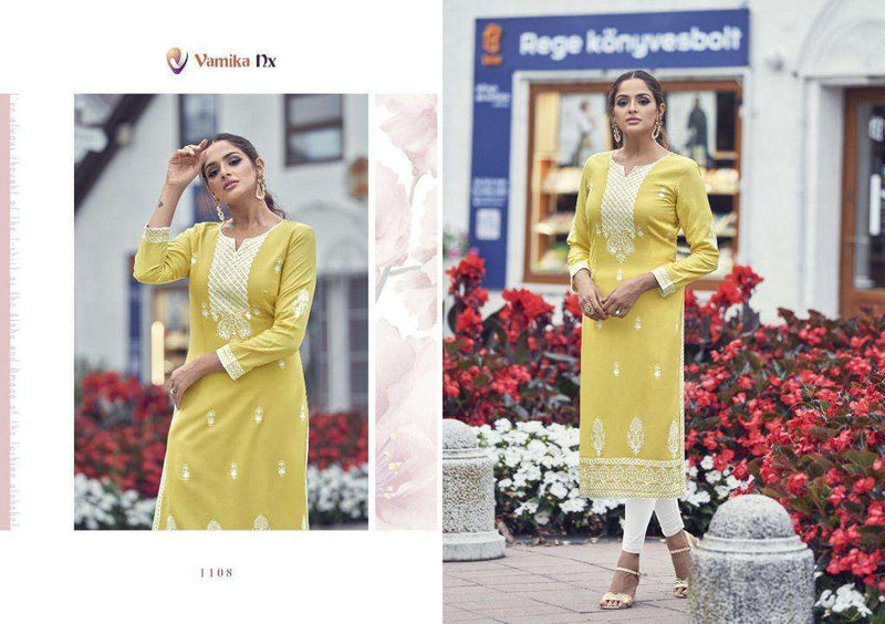 Vamika Rooh Vol 2 Pure Rayon Viscose Lucknowi Kurti Wear