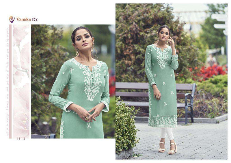 Vamika Rooh Vol 2 Pure Rayon Viscose Lucknowi Kurti Wear