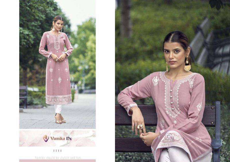 Vamika Rooh Vol 2 Pure Rayon Viscose Lucknowi Kurti Wear
