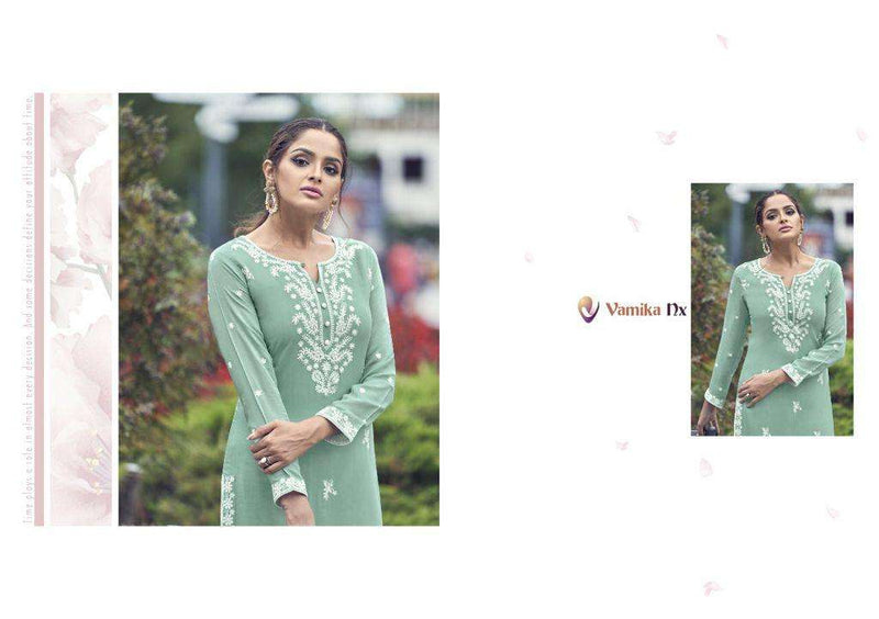 Vamika Rooh Vol 2 Pure Rayon Viscose Lucknowi Kurti Wear