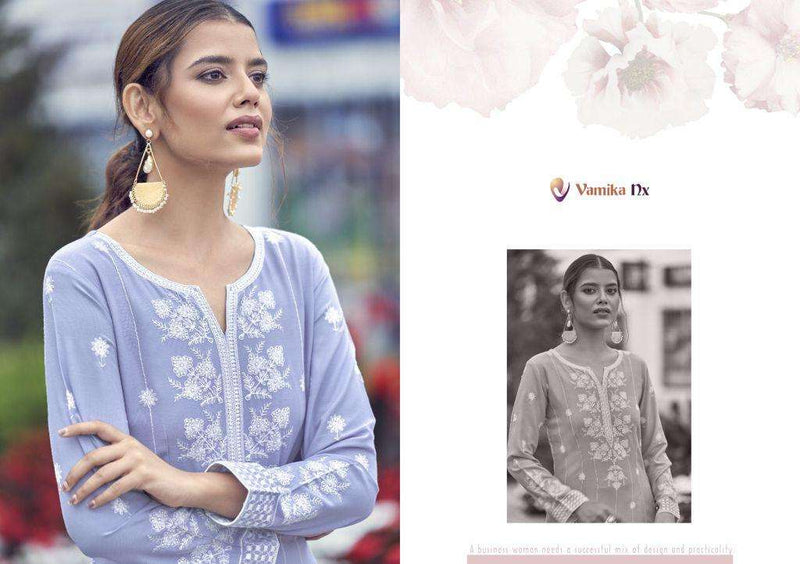 Vamika Rooh Vol 2 Pure Rayon Viscose Lucknowi Kurti Wear