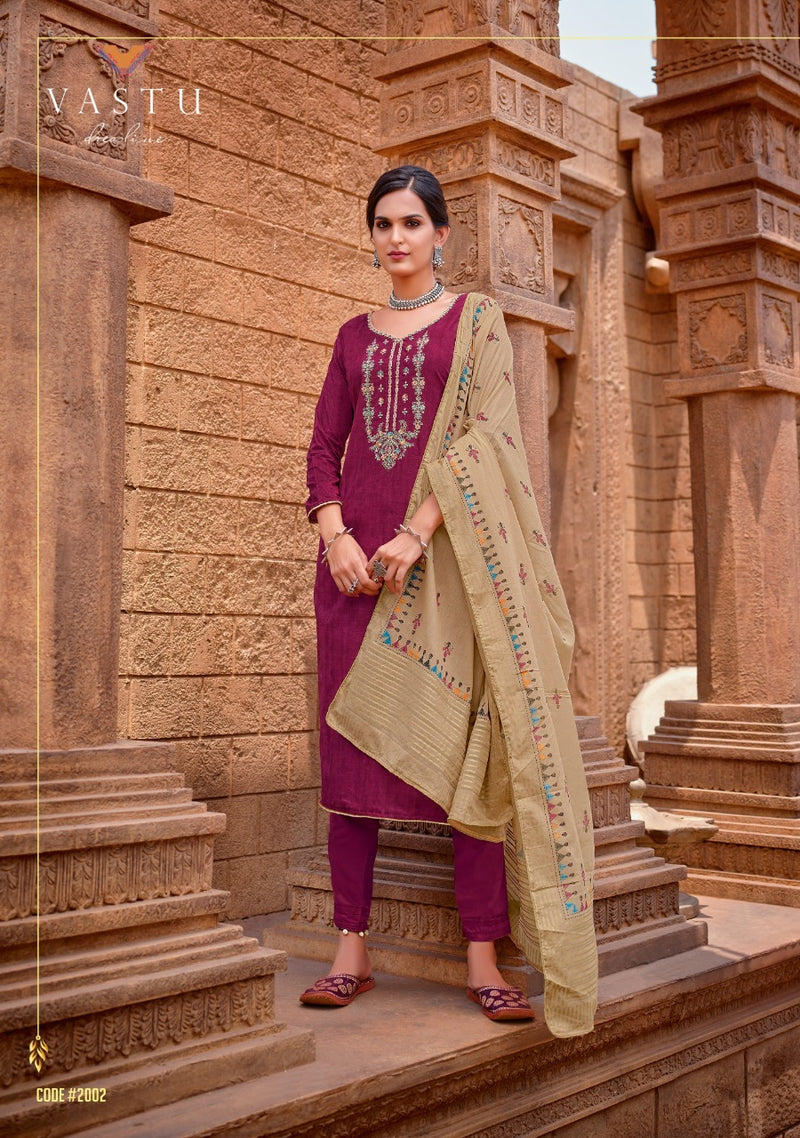 Vastu Tex Malhar Vol 2 Cotton Satin Print With Exclusive Work Salwar Suit