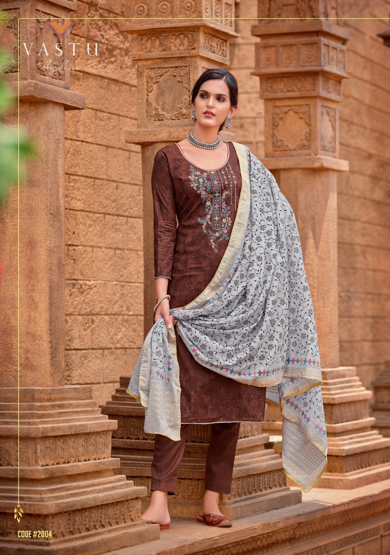 Vastu Tex Malhar Vol 2 Cotton Satin Print With Exclusive Work Salwar Suit