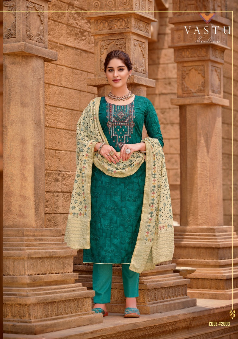 Vastu Tex Malhar Vol 2 Cotton Satin Print With Exclusive Work Salwar Suit