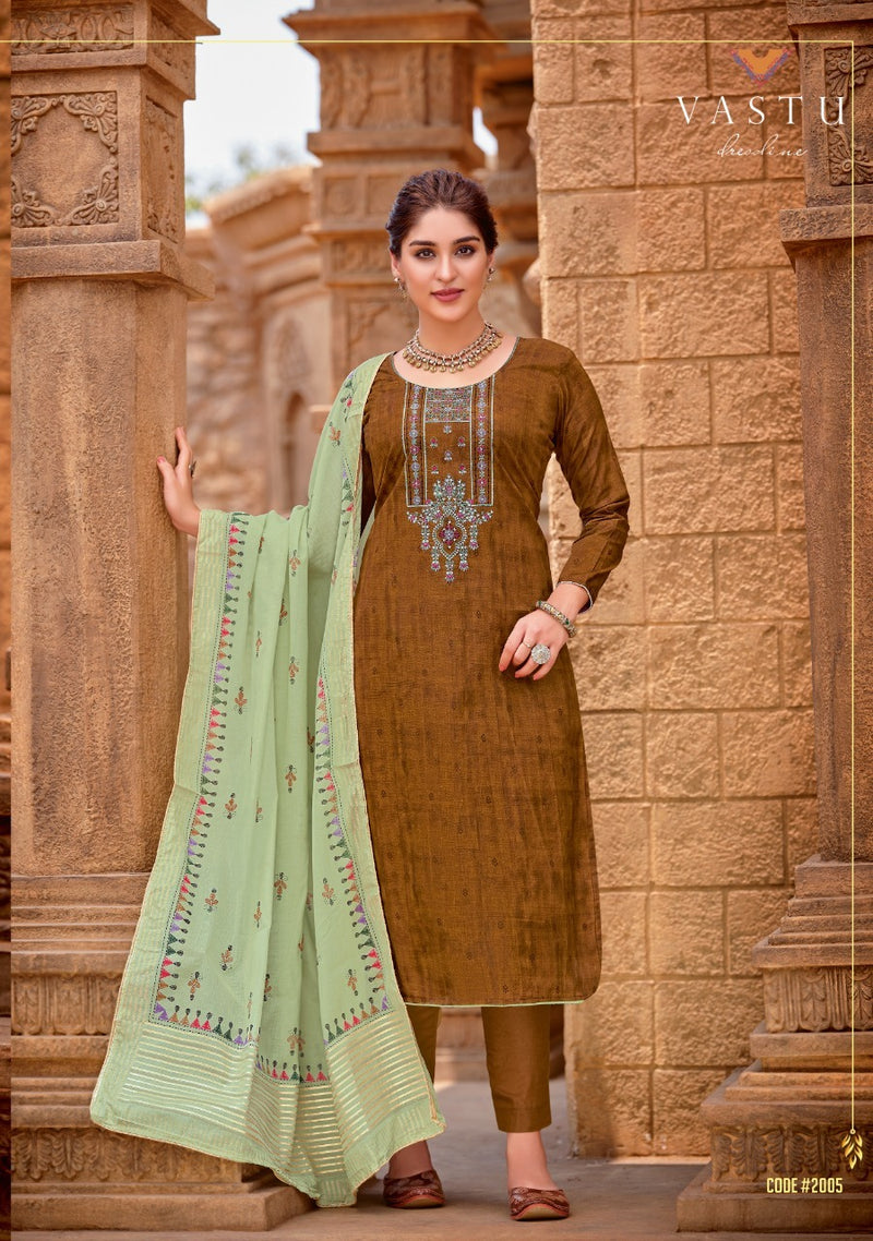 Vastu Tex Malhar Vol 2 Cotton Satin Print With Exclusive Work Salwar Suit