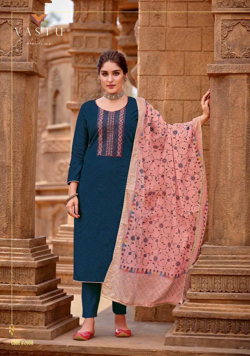 Vastu Tex Malhar Vol 2 Cotton Satin Print With Exclusive Work Salwar Suit