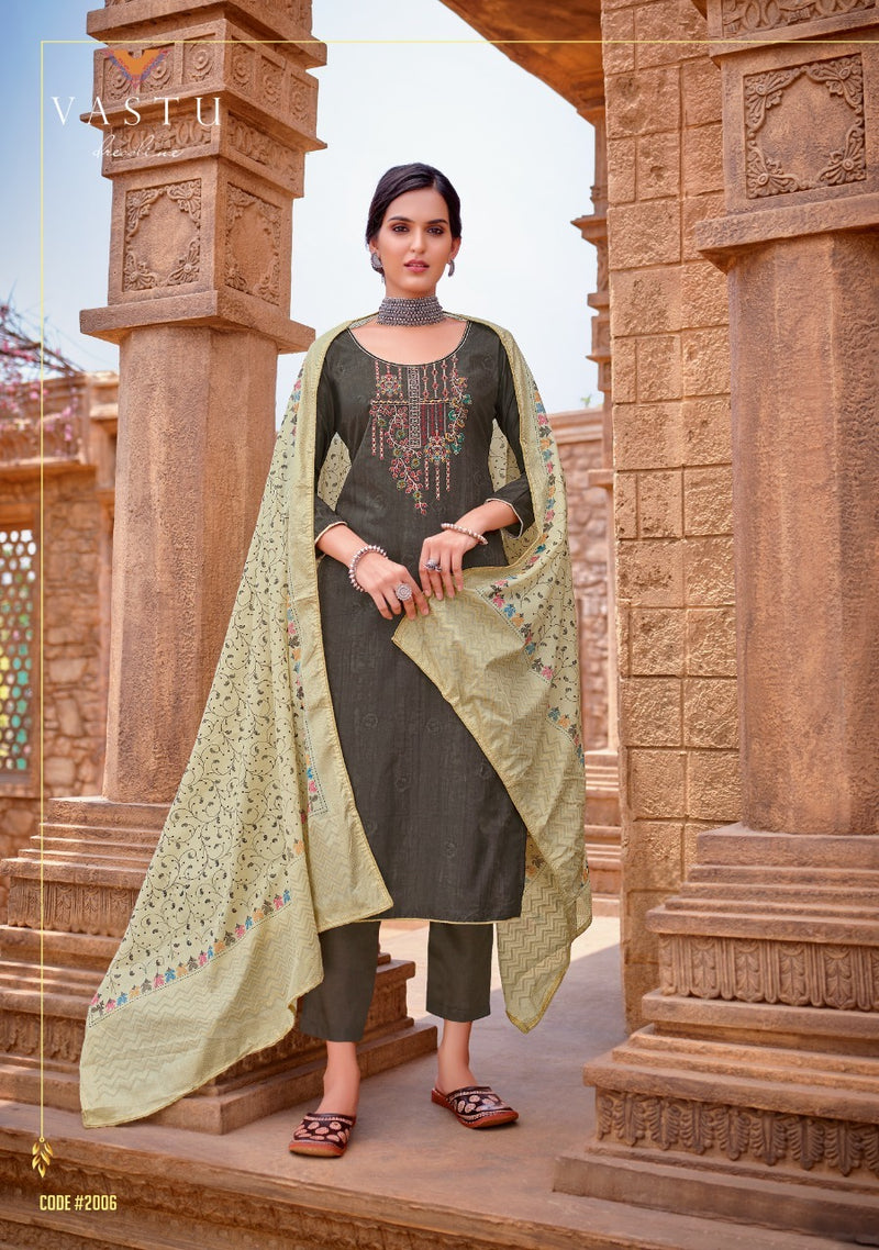 Vastu Tex Malhar Vol 2 Cotton Satin Print With Exclusive Work Salwar Suit