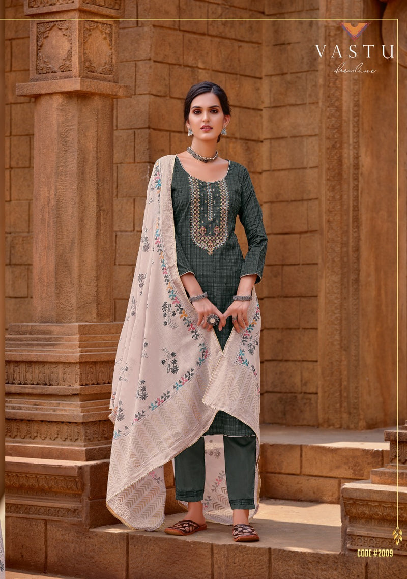 Vastu Tex Malhar Vol 2 Cotton Satin Print With Exclusive Work Salwar Suit