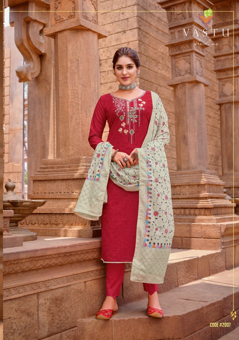 Vastu Tex Malhar Vol 2 Cotton Satin Print With Exclusive Work Salwar Suit