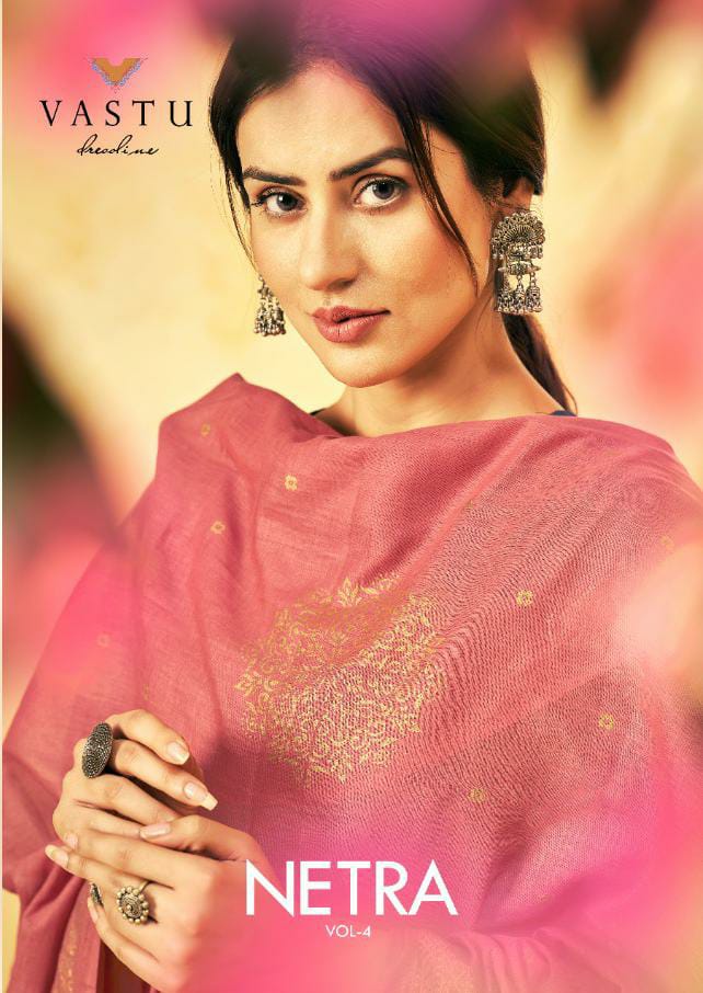 Vastu Tex Netra Vol 4 Lawn Cotton Print With Heavy Work Salwar Suit