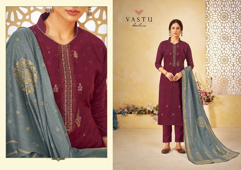 Vastu Tex Netra Vol 4 Lawn Cotton Print With Heavy Work Salwar Suit