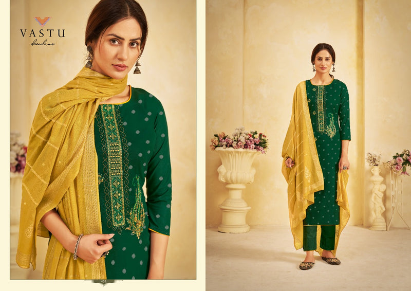 Vastu Tex Netra Vol 4 Lawn Cotton Print With Heavy Work Salwar Suit