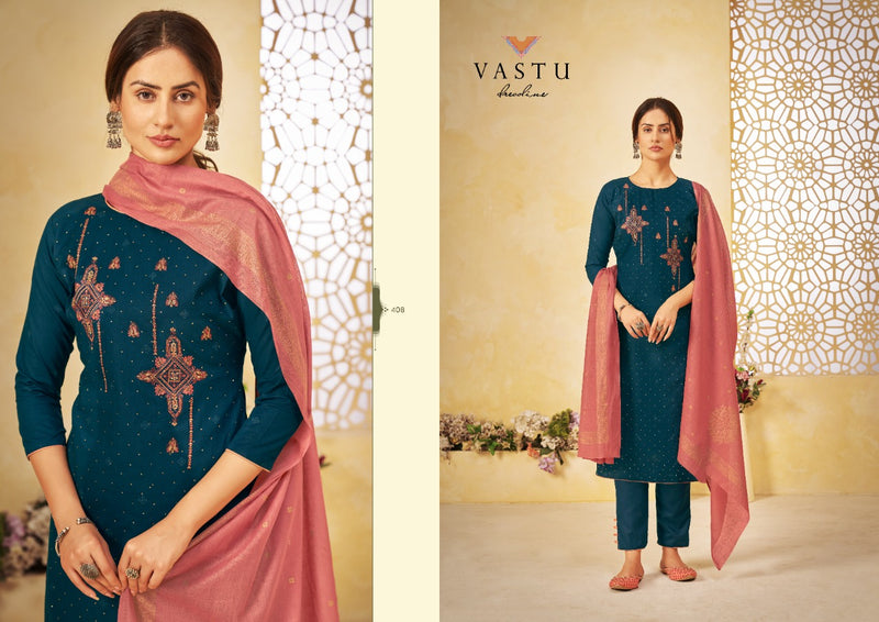 Vastu Tex Netra Vol 4 Lawn Cotton Print With Heavy Work Salwar Suit