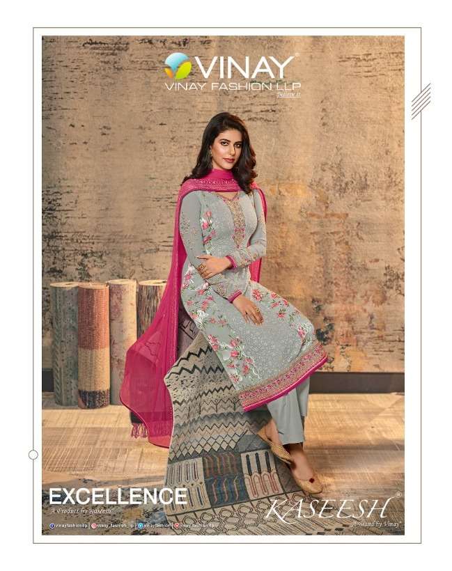 Vinay Fashion Launch By Excellence Brasso Digital Printed With Embroidery Work Casual Wear Salwar Suit