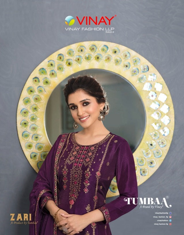 Vinay Fashion Llp Pure Viscose Dola Jacquard With Meena Work Kurti