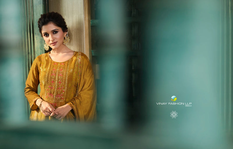 Vinay Fashion Llp Pure Viscose Dola Jacquard With Meena Work Kurti