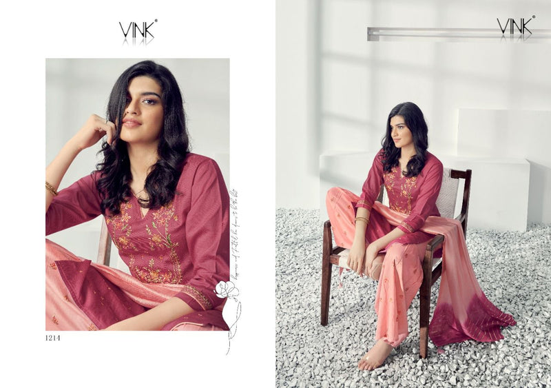 Vink Glam Viscose Silk Base Kurta With Embroidered Muslin Kurti