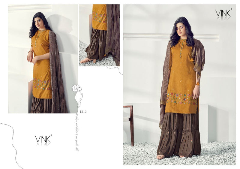 Vink Glam Viscose Silk Base Kurta With Embroidered Muslin Kurti