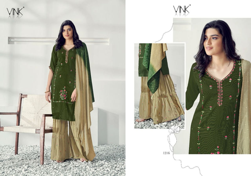 Vink Glam Viscose Silk Base Kurta With Embroidered Muslin Kurti
